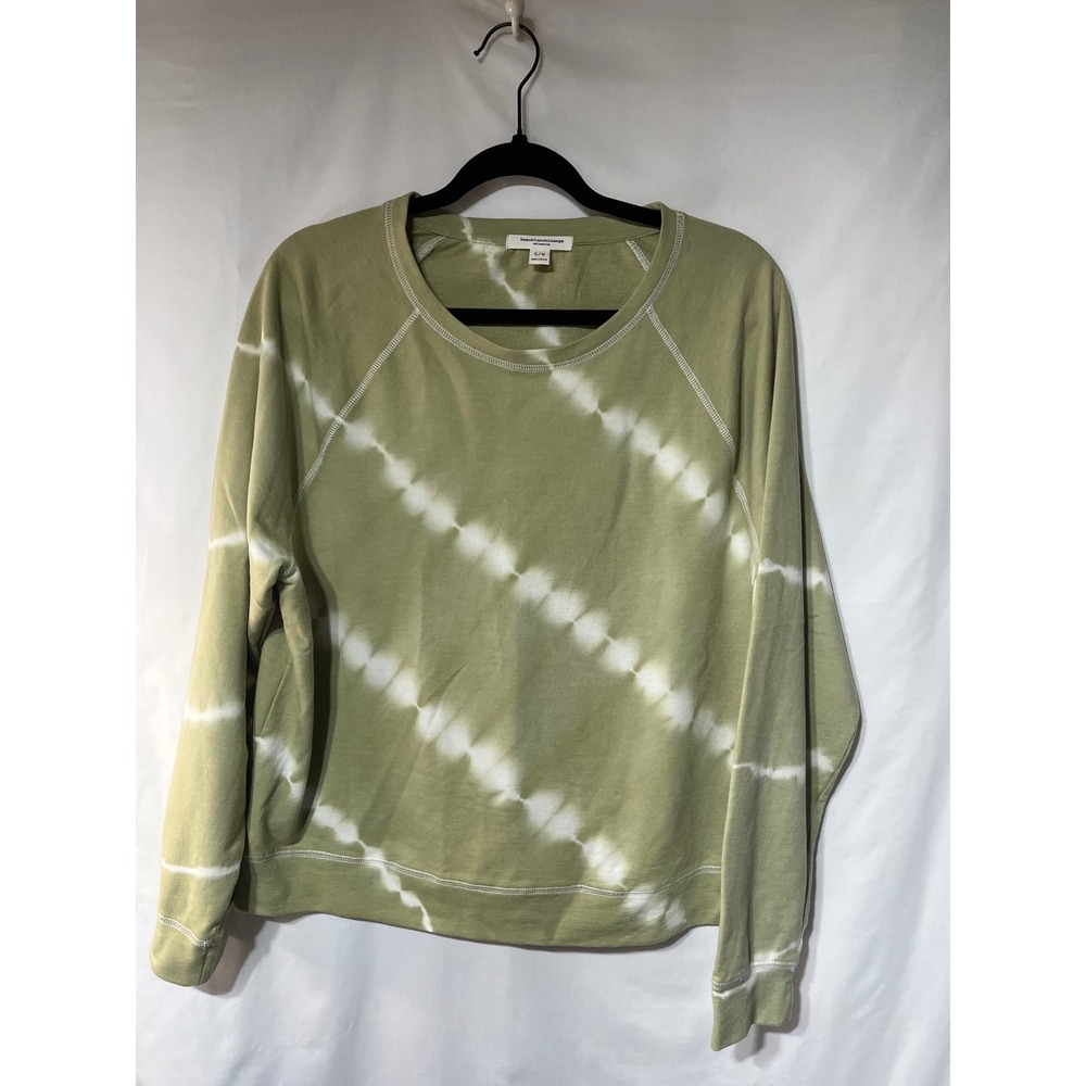 BeachLunchLounge Collection Womens‎ Green White Tie Dye Long Sleeve Sweatshirt